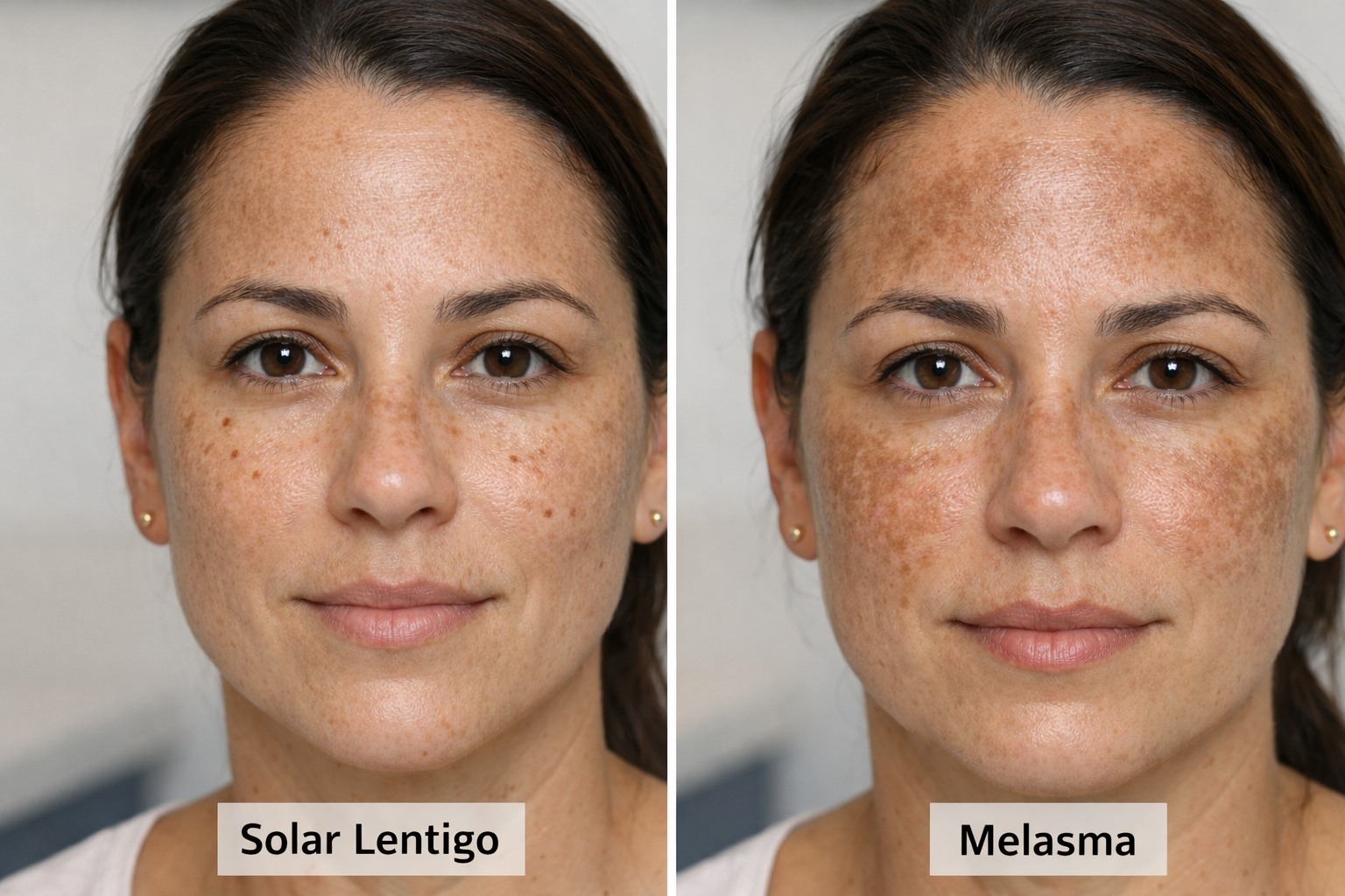 lentigo solaire vs melasma